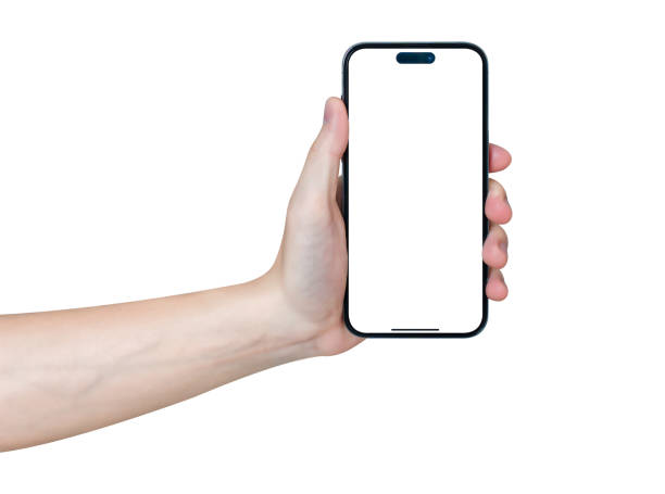 istock Hand showing smartphone with blank screen isolated on white background 1762982151