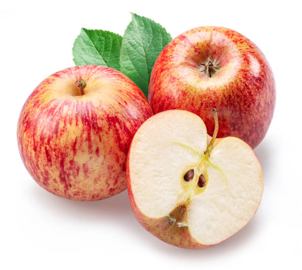 istock Ripe honeycrisp apples and apple slice isolated on white background. 1763021125
