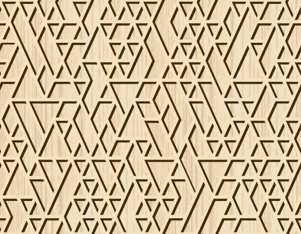 Vector illustration of seamless  wood  textured  rhombus  pattern