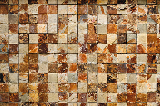 Rustic natural stone mosaic wall facing ceramic porcelain tiles stonewear with square format rusty slabs