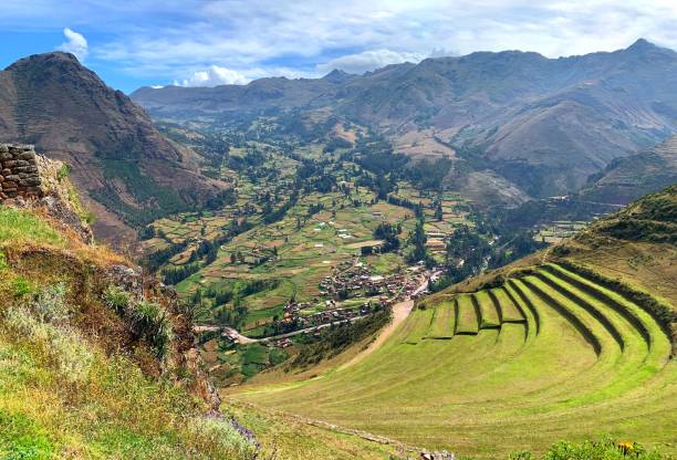 istock Peru Sacred valley of Incas Urubamba ancient terraced fields in Andes mountains. 1763073625