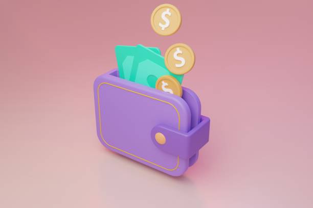 istock Money wallet with green cash and gold coins, Online payment concept, 3D rendering illustration 1763077113