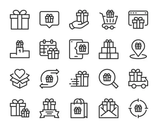 Vector illustration of Gift - Line Icons