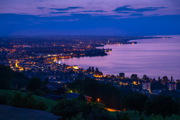 istock Blue hour in Rorschach, Switzerland 1763116570
