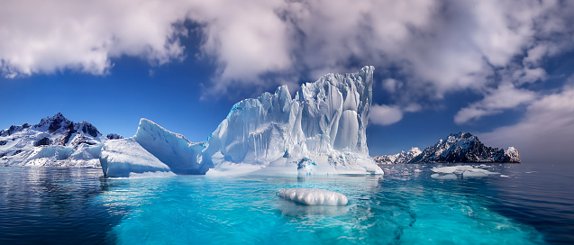 Iceberg floating off the coast of Antarctica.