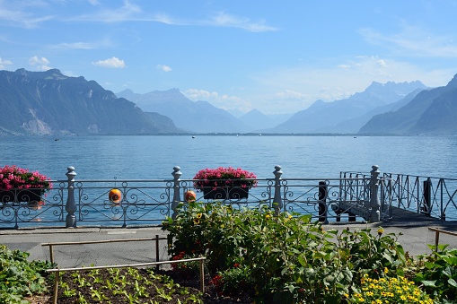 Vevey, a large city in the canton of Vaud, located on the northern shore of Lake Geneva, Switzerland.