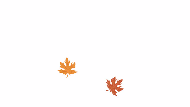 Falling leaves in autumn 2D object animation