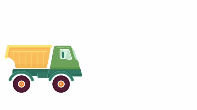 Countryside truck in motion 2D object animation