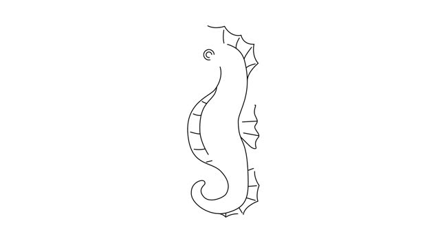 animated sketch of a seahorse icon