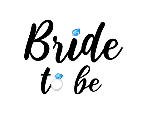 Marriage bridal party quote, wedding banner design element.