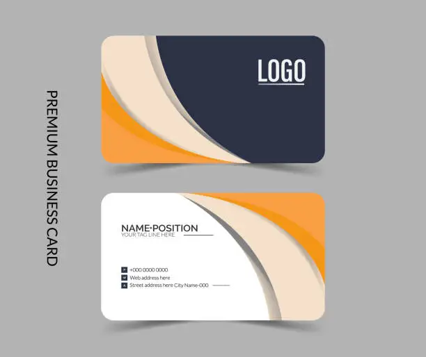 Vector illustration of Elegant business card template design with yellow and white details