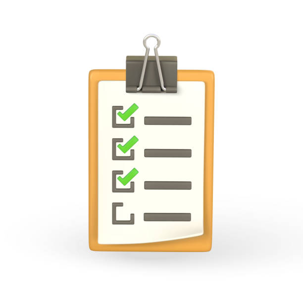 istock Realistic 3d check list on clip board. Clipboard with document. Business, office and education concept in cartoon style. Vector illustration 1763192356
