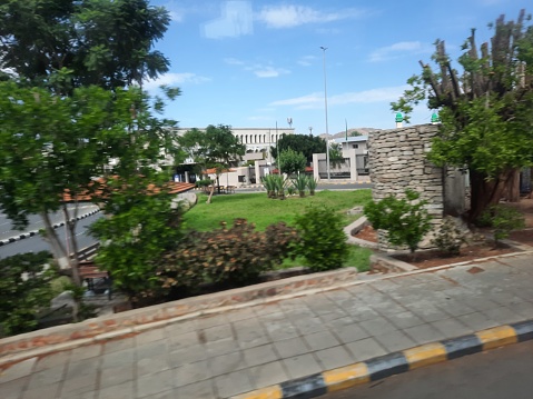 A beautiful daytime view of the streets and buildings of the city of Taif, Saudi Arabia. Taif is one of the most beautiful cities in Saudi Arabia.