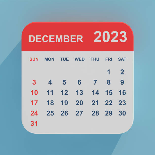 istock Flat Icon Calendar December 2023. 3d Rendering 1763238180