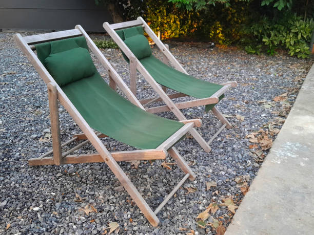 istock Old green sun loungers 1763252927