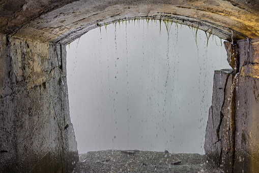 View from a tunnel behind the Horseshoe Falls, Niagara Falls, Canada