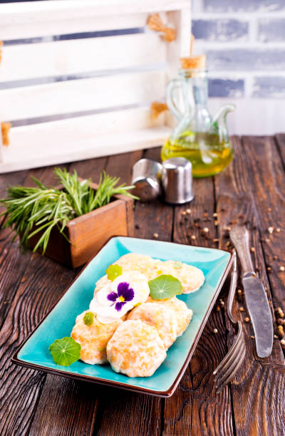 istock Chicken patties or fish cakes fried in breadcrumbs with ketchup 1763328202
