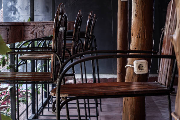 istock Rows of benches in the dining area 1763337589