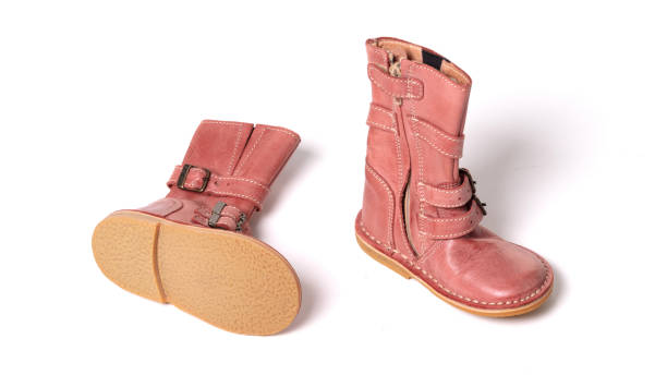 istock Red boots for a very small child 1763348787
