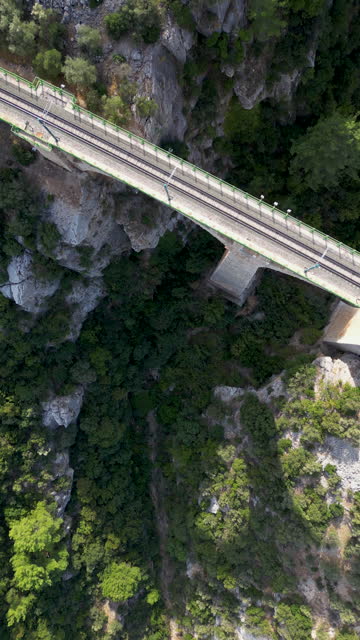 Historical Varda Bridge in Adana, Aerial View of Big German Railway Viaduct, Giaour Dere Viaduct, Arch Bridge