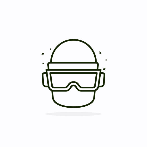 ilustrações, clipart, desenhos animados e ícones de capacete de aço full face pubg ilustração vetorial - desporto de competição nível desportivo