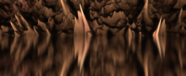 istock Magical world. Abstract Landscape, surreal lake and reflections. art, creativity and imagination. 3d illustration 1763368462