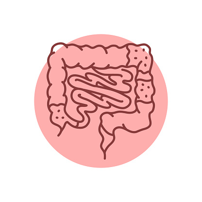 Crohn's disease black line icon. Autoimmune diseases. Pictogram for web page, mobile app, promo.
