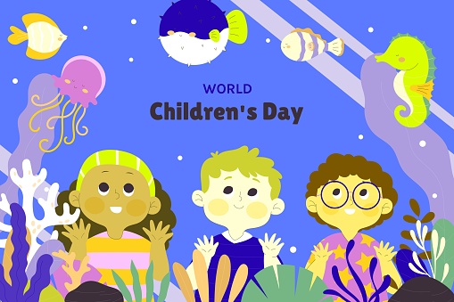 flat background world children s day celebration design vector illustration