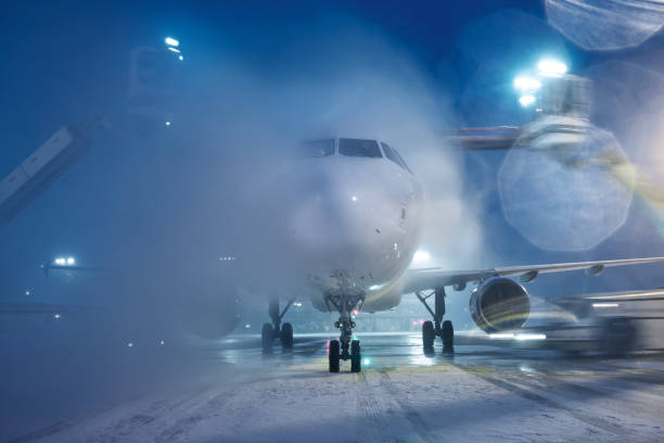 istock Deicing of airplane at airport 1763471418