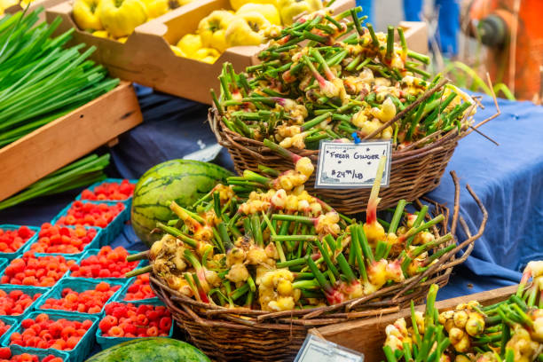 istock Fresh ginger root  at the Farmer's market 1763476370
