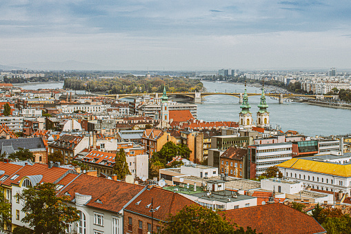 Aerial view of the city in Brno, Czech Republic