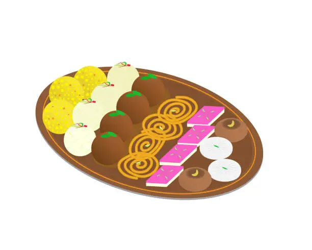 Vector illustration of Deepavali Dessert and Sweets