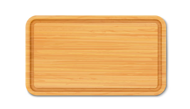 istock New rectangular wooden cutting board, top view, isolated on white background. Trays or plate of rectangular shapes, natural, eco-friendly kitchen utensils, realistic 3d vector illustration. 1763516630