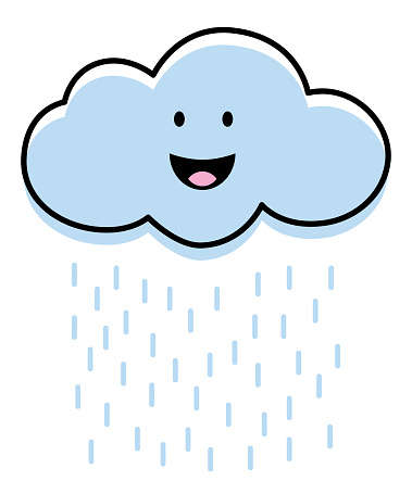 Vector illustration of a cute smiling rain cloud.