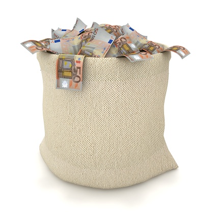 Euro money bag sack finance