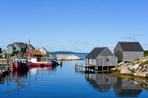 The fishing Village of Peggy's Cove, Nova Scotia. not far from Halifax, is a very popular tourist attraction for sight seeing