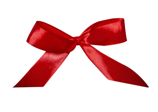 istock Red ribbon bows isolated on white background. 1763649649
