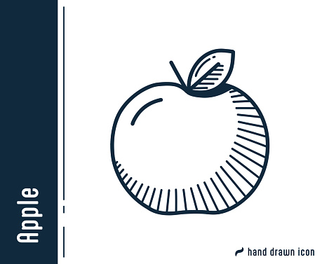 Apple Hand Drawn Single Icon Design.