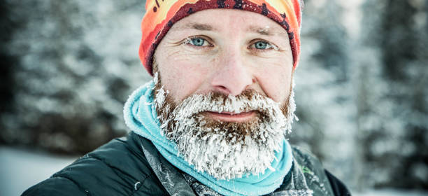 istock trail runner with frozen beard training in winter landscape 1763660750