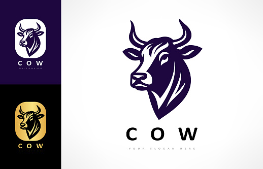 Cow head vector. Animal design.