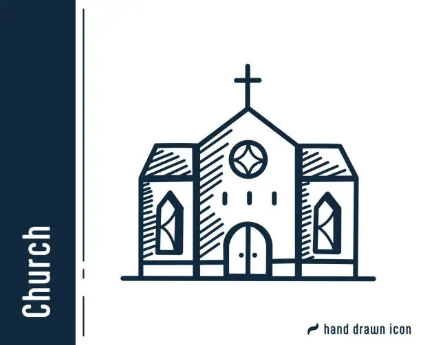 Vector illustration of Church Single Icon Design.