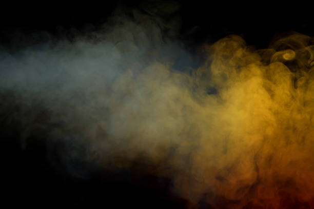 istock Blue and yellow steam on a black background. 1763666457