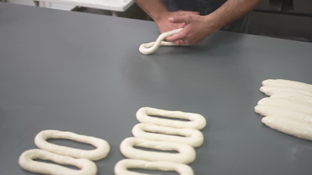 Expert Baker Shaping Circular Simit Gevrek Bagels