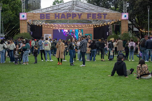 Public fest in a park in Bogota, Colombia on October 21/2023