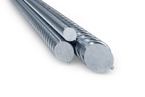 istock Stack of heavy metal reinforcement bars on the white background. 3d rendering 1763775143