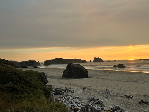 Sunset at Bandon Beach, Oregon, USA