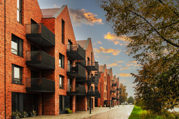 New houses construction. Residential house development