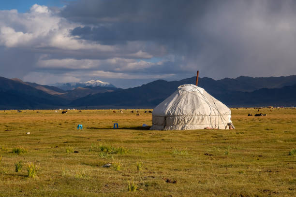西モンゴルの伝統的な遊牧民のゲル - independent mongolia 写真 ストックフォトと画像