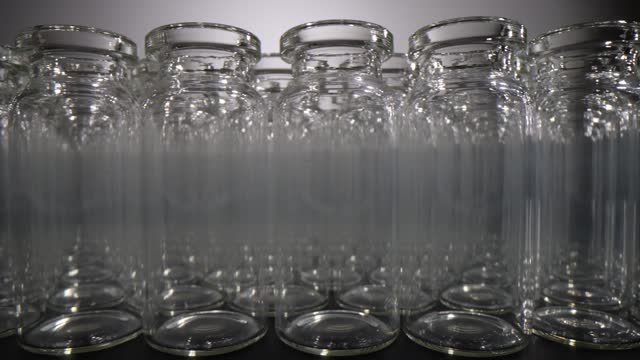 Glass vials for liquid vaccine samples concept