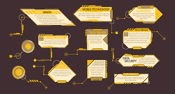 Yellow Footnotes Or Callout Screens. Interactive Information Overlays In Digital Media, Offering Context, Citations, Or Supplementary Details, Enhancing User Engagement And Comprehension. Vector Set